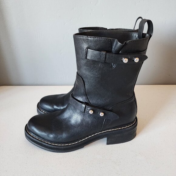 Rag & Bone Black Moto Boot "EUC" - Picture 5 of 16